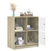 vidaXL Beistellschrank mit Glast&uuml;ren Sonoma-Eiche 68x37x75,5 cm