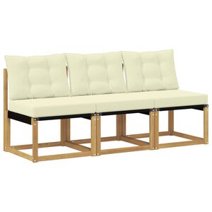 vidaXL 3 stk. Outdoor Mittelsofa Massivholz Akazie und Textilene Stoff