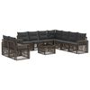 vidaXL Gartensofa-set 10 stk. Grau und Dunkelgrau Poly-Rattan