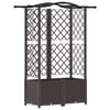 vidaXL Hochbeet mit Rankgitter und Dach Braun 122 x 40 x 138 cm PP