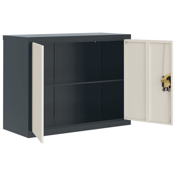 vidaXL Aktenschrank Anthrazit und Wei&szlig; 90x40x70 cm Stahl