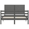 vidaXL Massivholzbett mit Kopfteil Grau 140x200 cm