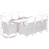 vidaXL 9-tlg. Garten-Bistro-Set mit Kissen Grau Poly Rattan
