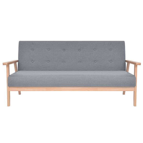 vidaXL Sofa-Set 2-tlg. Stoff Hellgrau