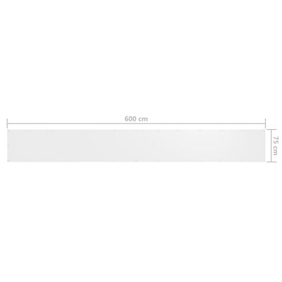 vidaXL Balkon-Sichtschutz Weiß 75x600 cm Oxford-Gewebe
