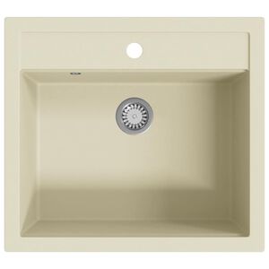 vidaXL Granitsp&uuml;le Einzelbecken Beige