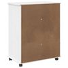 vidaXL Rollschrank Mit Rad Wei&szlig; 63,5 x 39 x 79 cm Massivholz Kiefer