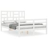vidaXL Massivholzbett mit Kopfteil Wei&szlig; 140x190 cm