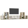 vidaXL 5-tlg. TV-Schrank-Set Wei&szlig; Sonoma-Eiche Holzwerkstoff