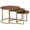 vidaXL Nesting-Couchtische 3 Stk. Dunkelbraun 60 x 60 x 45 cm