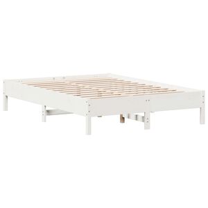 vidaXL Massivholzbett ohne Matratze Wei&szlig; 140x200 cm Kiefernholz