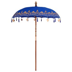 vidaXL Balinesischer Sonnenschirm Blau 185 x 185 x 260 cm