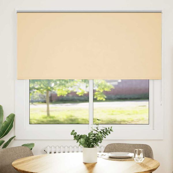 vidaXL Verdunkelungsrollo Beige 145x130 cm Stoffbreite 141,6 cm