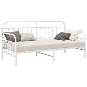 vidaXL Tagesbettrahmen Wei&szlig; 100 x 200 cm Pulverbeschichteter Stahl