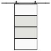 vidaXL Schiebet&uuml;r mit Beschlag Schwarz 102,5x205 cm Hartglas