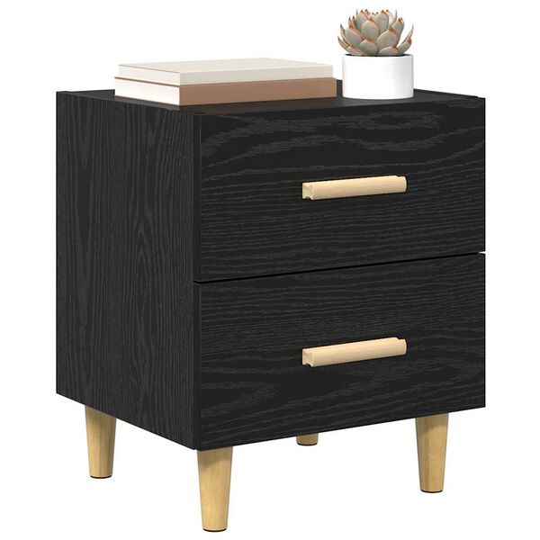 vidaXL Bettschrank Schwarz Eichen-Optik 40 x 35 x 47,5 cm