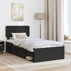 vidaXL Bettrahmen Schwarz 75 x 190 cm Massives Kiefernholz