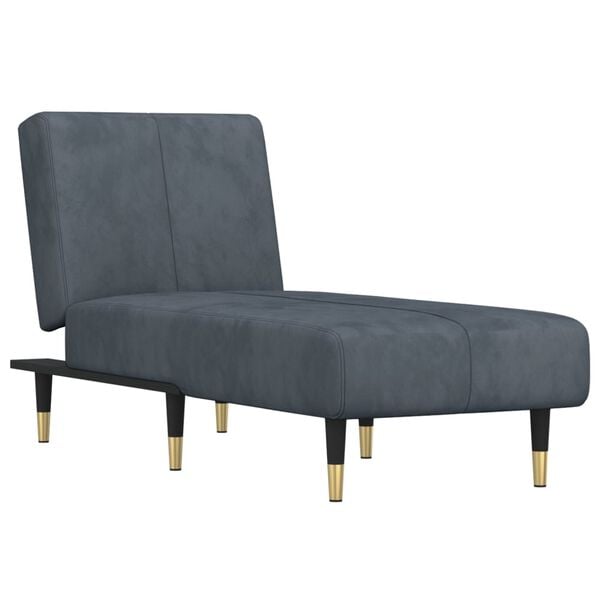 vidaXL Chaiselongue Dunkelgrau Samt