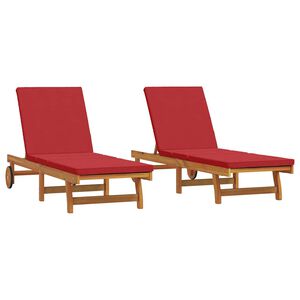 vidaXL Sonnenliege 2-Person 2 pcs Braun Massivholz Akazie
