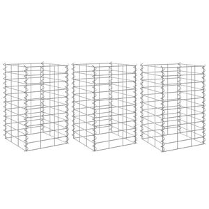 vidaXL Gabionen-Hochbeete 3 Stk. 30x30x50 cm Eisen