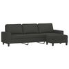 vidaXL 3-Sitzer-Sofa mit Hocker Dunkelgrau 210 cm Mikrofasergewebe