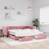 vidaXL Tagesbett Ausziehbar mit Schubladen Rosa 100x200 cm Samt