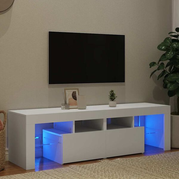 vidaXL TV-Schrank mit LED-Beleuchtung Wei&szlig; 140x36,5x40 cm