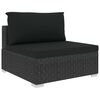 vidaXL 10-tlg. Garten-Lounge-Set mit Auflagen Poly Rattan Schwarz