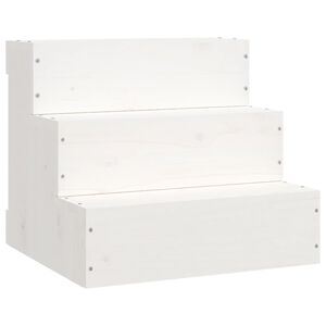 vidaXL Haustiertreppe Wei&szlig; 40x37,5x35 cm Massivholz Kiefer