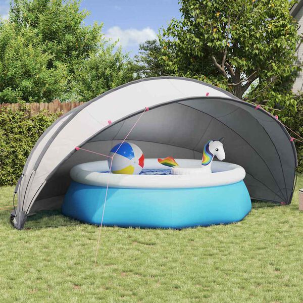 vidaXL Pool-Dome Grau und Orange 546 x 516 x 250 cm