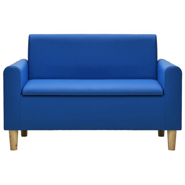 vidaXL 2-Sitzer-Kindersofa Blau Kunstleder