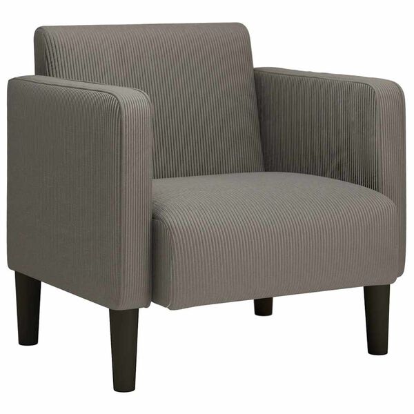 vidaXL Sessel mit Armlehnen Hellgrau 54 cm Cordstoff