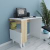 Homemania Computertisch Paris 90x50x75 cm Wei&szlig; und Eichen-Optik