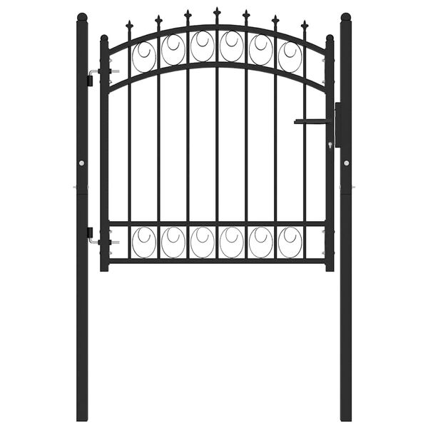 vidaXL Zauntor mit Spitzen Stahl 103x97 cm Schwarz