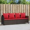 vidaXL Sonnenliege mit Kissen Braun Poly Rattan