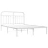 vidaXL Bettgestell mit Kopfteil Metall Wei&szlig; 140x190 cm