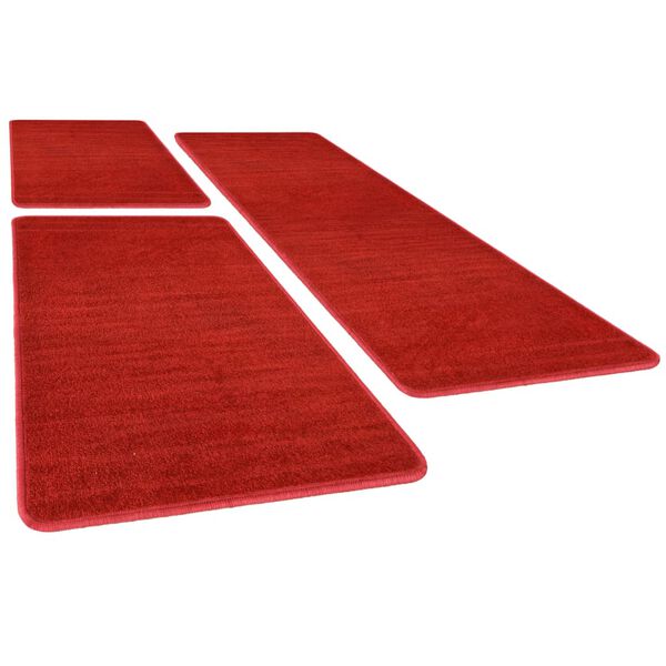 vidaXL Hochflor-Bettvorleger 3 Stk. Rot