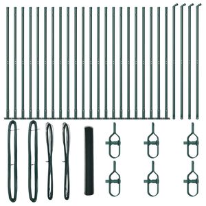 vidaXL Sechseckzaun mit Betonsockel 50 x 1,2 m PVC-beschichteter Stahl