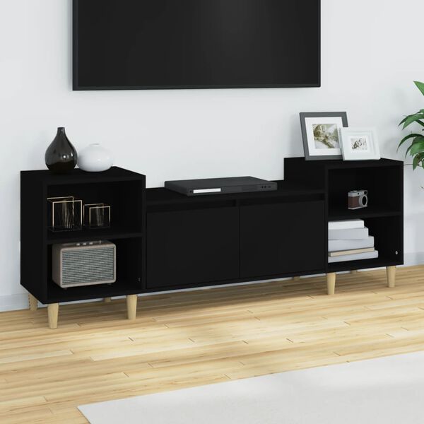 vidaXL TV-Schrank Schwarz 160x35x55 cm Holzwerkstoff
