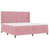 vidaXL Boxspringbett mit Matratze mit LED Rosa 200 x 200 cm Samt