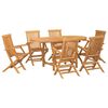 vidaXL Garten Essgruppe 7 stk. Braun 160 x 80 x 75 cm Massivholz Teak