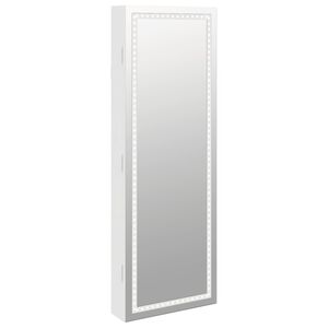 vidaXL Spiegel-Schmuckschrank mit LED-Beleuchtung Wandmontage Wei&szlig;