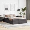 vidaXL Aufbewahrungsbett mit Matratze mit Matratze 2 pcs Grau Leder