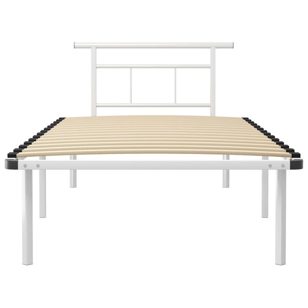 vidaXL Bettgestell Wei&szlig; Metall 100x200 cm