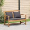 vidaXL Bank mit Kissen 2 pcs Braun und Dunkelgrau Massivholz Teak