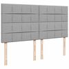 vidaXL Boxspringbett mit Matratze Hellgrau 200x200 cm Stoff