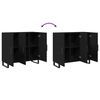 vidaXL Sideboard Schwarz Eichen-Optik 90 x 34 x 80 cm Holzwerkstoff