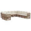 vidaXL Gartensofa-set 11 stk. Beige Poly-Rattan