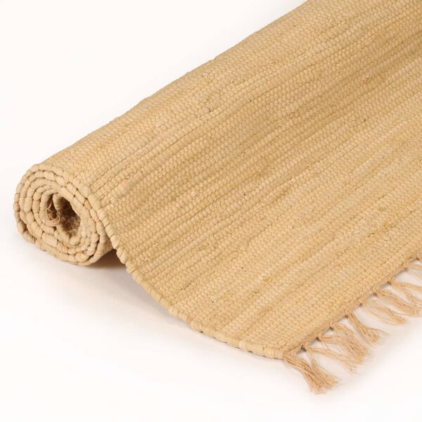 vidaXL Chindi-Teppich Handgewebt Baumwolle 200x290 cm Beige