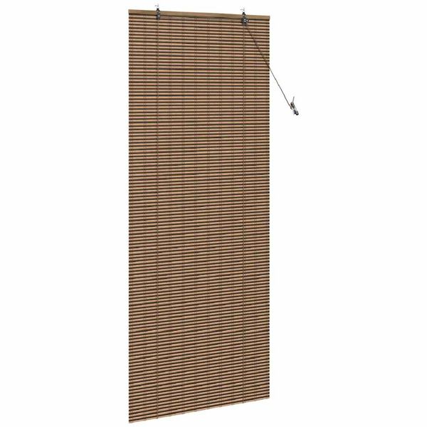 vidaXL Rollo mit Vorh&auml;ngen Braun 90 x 220 cm Bambus